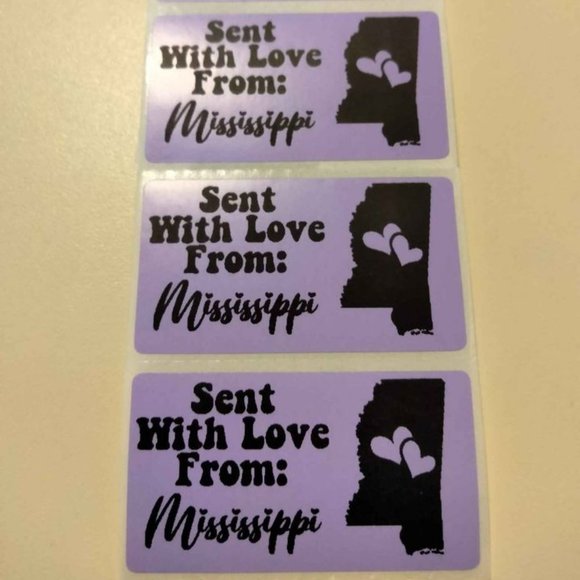 💙100 Mississippi- Shipping Labels Thermal Packaging Stickers 2.25"x1.25"💙 - Picture 1 of 8